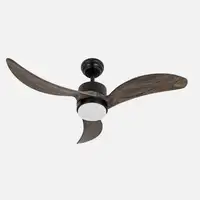 Ventilador DC Bembezar negro/roble 107cm, LED, 3 aspas, 6 velocidades