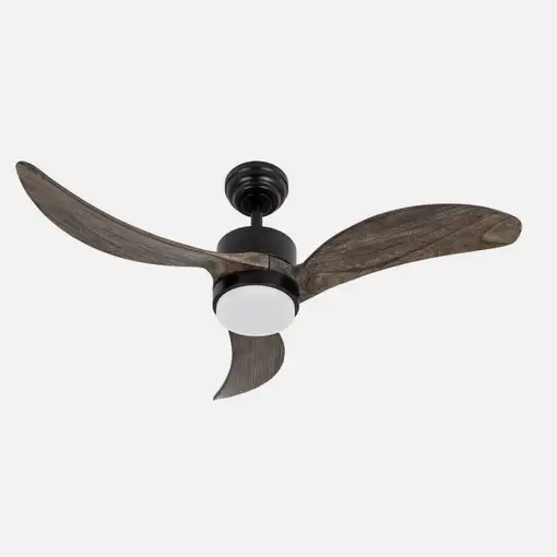 Ventilador DC Bembezar negro/roble 107cm, LED, 3 aspas, 6 velocidades