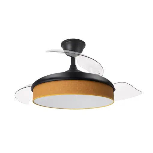 Ventilador DC Moda negro/naranja LED 108 cm con mando