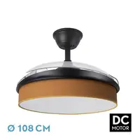 Ventilador DC Moda negro/naranja LED 108 cm con mando