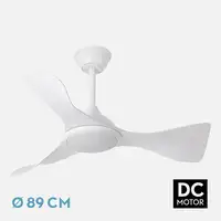 Fabrilamp Caiman ventilador de techo blanco, Led 36W, 3 aspas