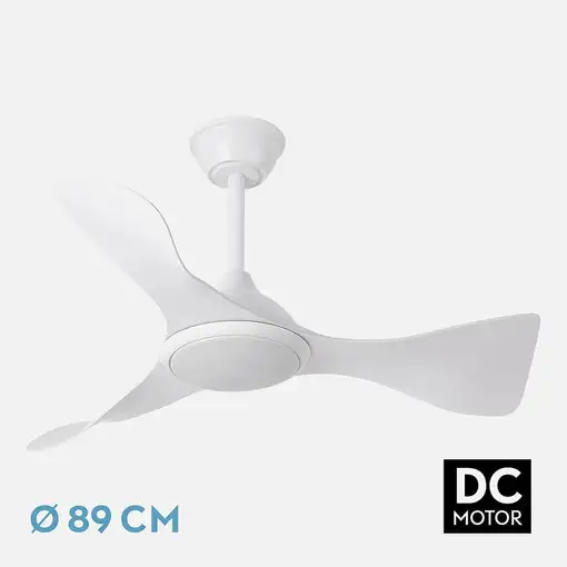 Fabrilamp Caiman ventilador de techo blanco, Led 36W, 3 aspas