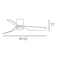 Ventilador LED marrón, 6 vel., con mando, memoria y temporizador