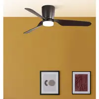 Ventilador LED marrón, 6 vel., con mando, memoria y temporizador