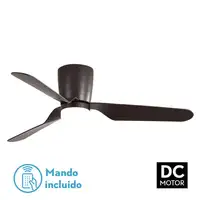 Ventilador LED marrón, 6 vel., con mando, memoria y temporizador