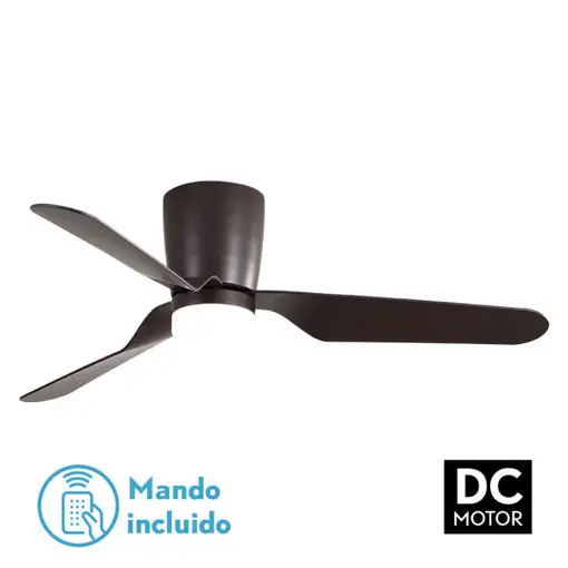 Ventilador LED marrón, 6 vel., con mando, memoria y temporizador