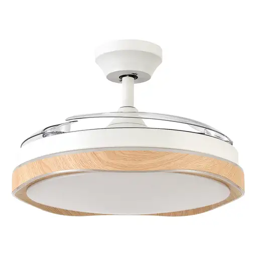 Fabrilamp Blondi ventilador de techo blanco/haya led 72W aspas plegables