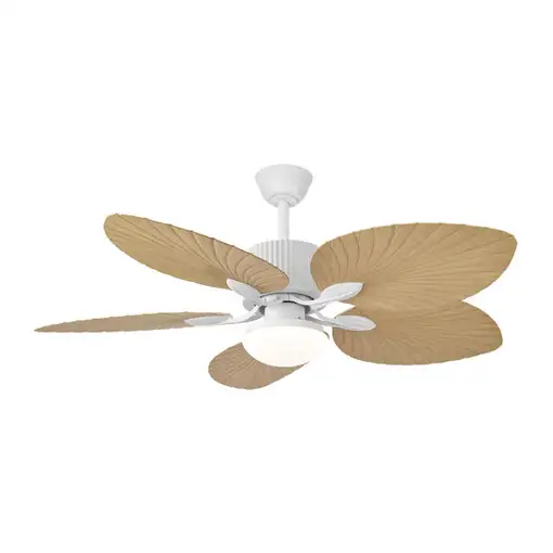 Ventilador DC Colla blanco 5 aspas haya LED 132cm con mando