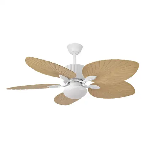 Ventilador DC Colla blanco 5 aspas haya LED 132cm con mando