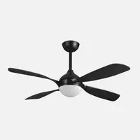 Ventilador DC negro Livorno 132cm, LED, 6 velocidades, 4 aspas