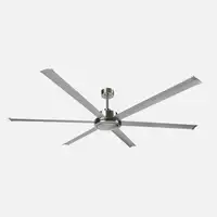 Ventilador sin luz níquel/plata, 6 aspas, mando y temporizador