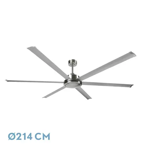 Ventilador sin luz níquel/plata, 6 aspas, mando y temporizador