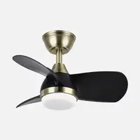 Ventilador DC Pirdo cuero/negro con luz LED, 3 aspas y mando