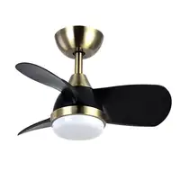 Ventilador DC Pirdo cuero/negro con luz LED, 3 aspas y mando