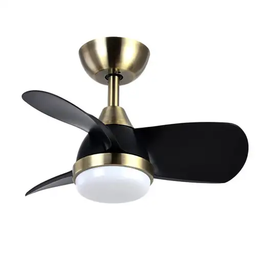 Ventilador DC Pirdo cuero/negro con luz LED, 3 aspas y mando