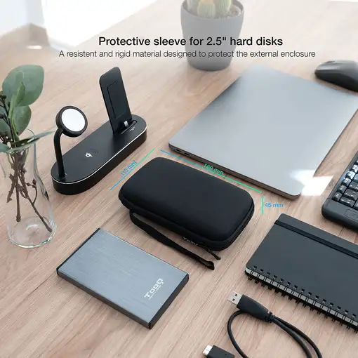 TooQ Estuche Protector para Caja Externa de 2.5”, Negro