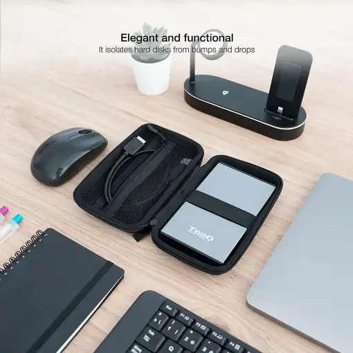 TooQ Estuche Protector para Caja Externa de 2.5”, Negro