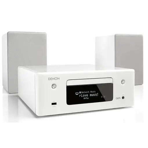 Denon CEOL N10 Minicadena de música para uso doméstico 130 W Gris, Blanco