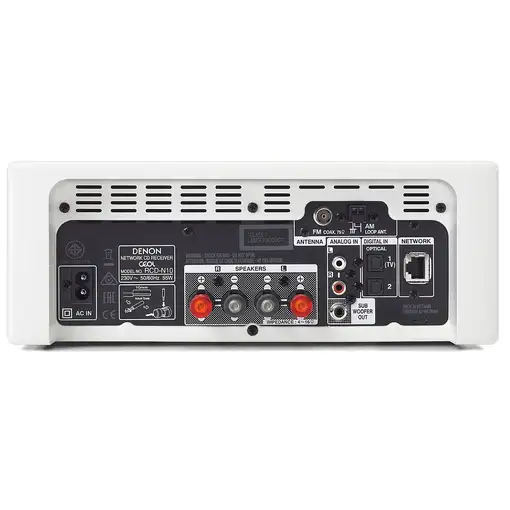 Denon CEOL N10 Minicadena de música para uso doméstico 130 W Gris, Blanco