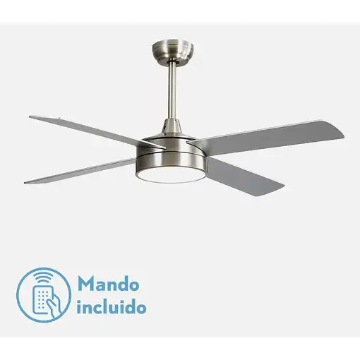 Fabrilamp 128791410 ventilador Haya, Níquel, Plata