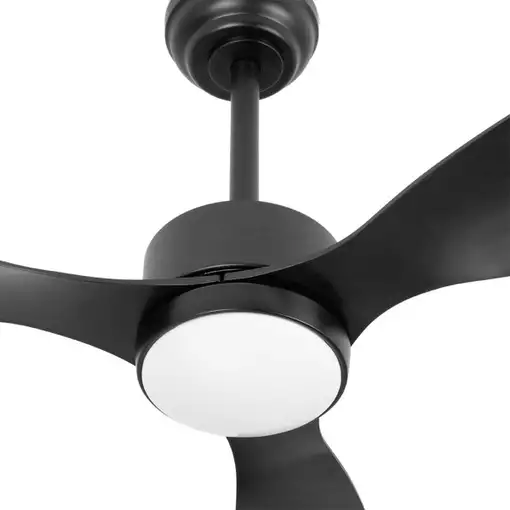 Ventilador DC Serpa negro LED 24W, 3 aspas y mando incluido