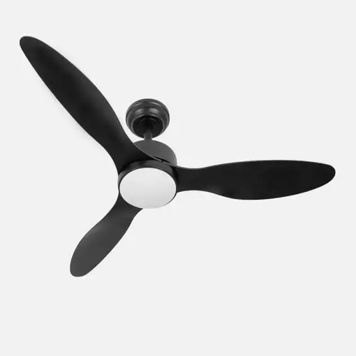 Ventilador DC Serpa negro LED 24W, 3 aspas y mando incluido