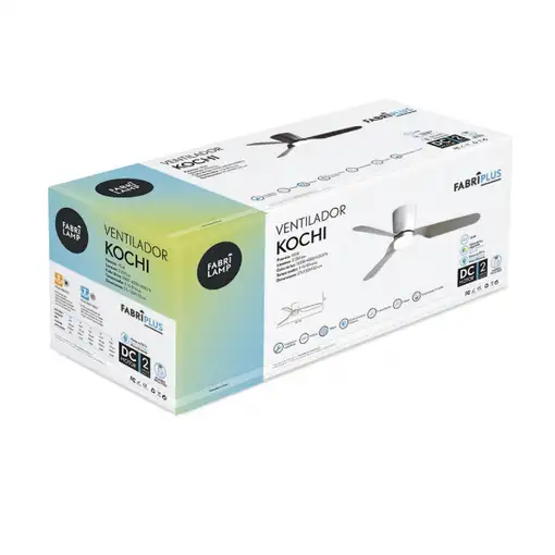 Ventilador LED blanco, 6 vel., con mando, memoria y temporizador