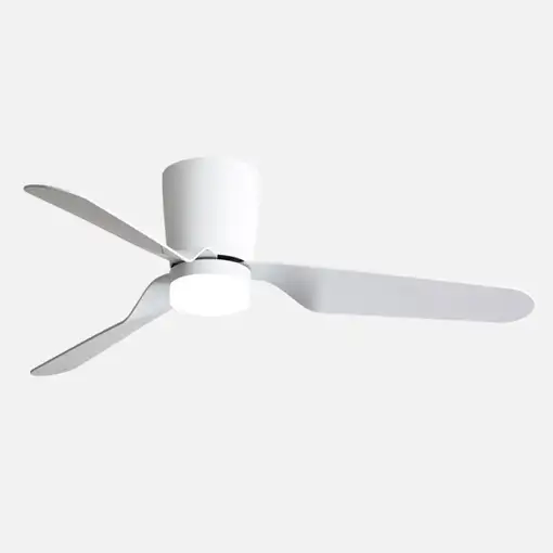 Ventilador LED blanco, 6 vel., con mando, memoria y temporizador