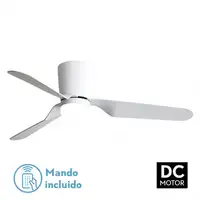 Ventilador LED blanco, 6 vel., con mando, memoria y temporizador