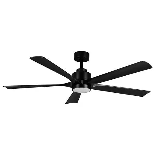 Fabrilamp Cairo ventilador de techo negro 132 cm, 5 aspas, led, mando