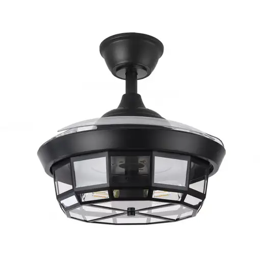 Ventilador DC TORNADO MINI negro 3xE27 con aspas desplegables