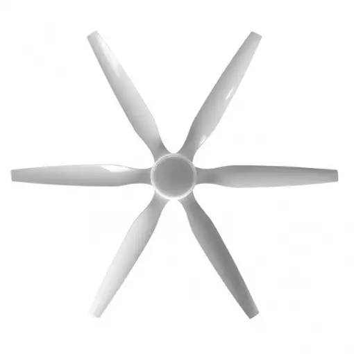 Ventilador LED blanco, 6 aspas, 6 vel., con mando y temporizador