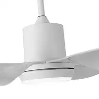 Ventilador LED blanco, 6 aspas, 6 vel., con mando y temporizador