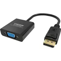 Vision TC-DPVGA/BL adaptador de cable de vídeo DisplayPort VGA (D-Sub) Negro