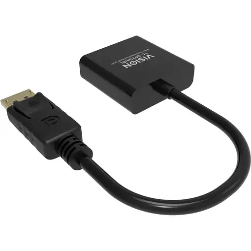 Vision TC-DPVGA/BL adaptador de cable de vídeo DisplayPort VGA (D-Sub) Negro