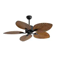 Ventilador DC Colla negro 5 aspas marrón LED 132cm con mando