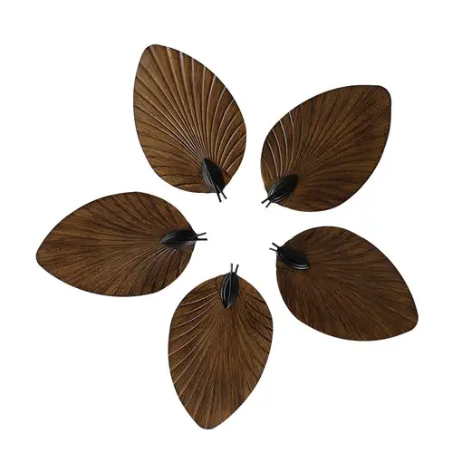 Ventilador DC Colla negro 5 aspas marrón LED 132cm con mando
