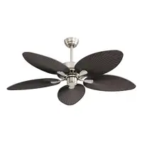 Fabrilamp Borasco ventilador de techo niquel/marron, 5 aspas, 132 cm, Led, mando
