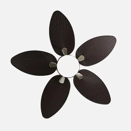 Fabrilamp Borasco ventilador de techo niquel/marron, 5 aspas, 132 cm, Led, mando