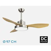 Fabrilamp 128599342 ventilador Haya, Níquel