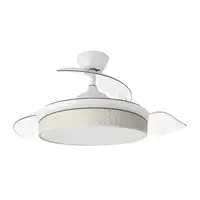 Ventilador DC Moda blanco/cañizo blanco LED 108 cm con mando