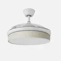 Ventilador DC Moda blanco/cañizo blanco LED 108 cm con mando