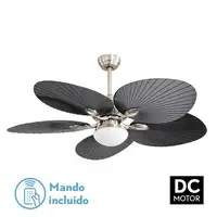 Ventilador DC Chaw níquel 5 aspas LED 132cm con mando