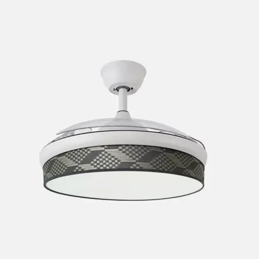 Ventilador DC Moda blanco/tetris gris LED 91 cm con mando