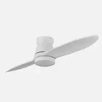 Ventilador LED blanco, 2 aspas, mando, memoria y temporizador
