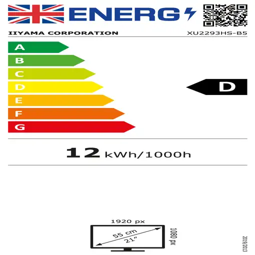 iiyama ProLite XU2293HS-B5 pantalla para PC 54,6 cm (21.5") 1920 x 1080 Pixeles Fu