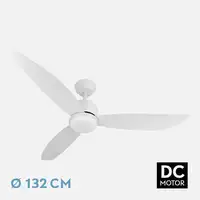 Fabrilamp Genil ventilador de techo blanco, 3 aspas, 132 cm, led y mando