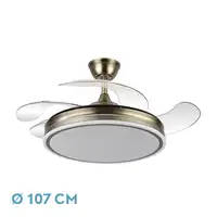 Ventilador Bayomo cuero LED 59W 107 cm con mando y memoria