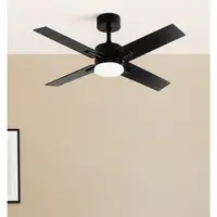Ventilador DC Talco negro LED 20W, 4 aspas y mando
