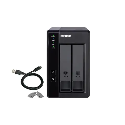 QNAP TR-002 caja para disco duro externo Carcasa de disco duro/SSD Negro 2.5/3.5"